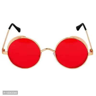 Stylish Round Red in Golden Frame Sunglass-thumb2