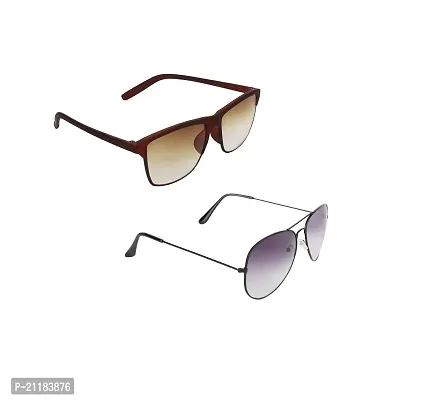 211  Brown  +  Gun grey UV400 S  Sunglasses - Combo