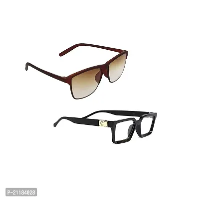 Criba  Brown and   jass clear glass   UV400 S  Sunglasses - Combo