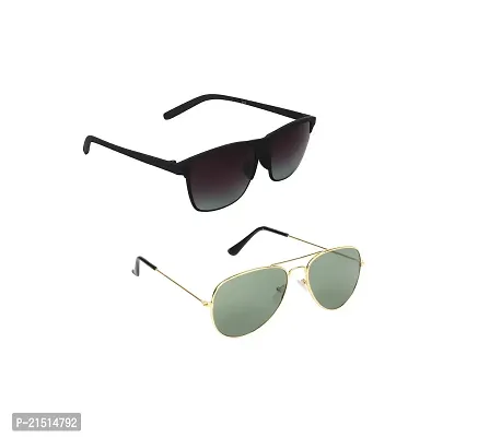 211 Grey and Aviator gold black  Sunglasses - Combo
