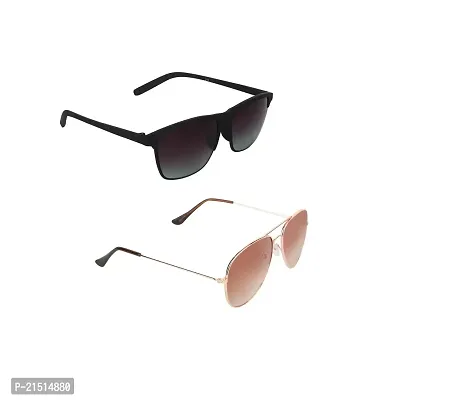 Stylish Grey And Aviator Brown  Sunglasses Combo  For Boy's And Girl's