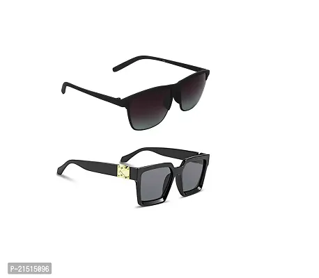 CRIBA Stylish Grey + Jassmank  Black  UV400 S  Sunglasses - Combo-thumb0