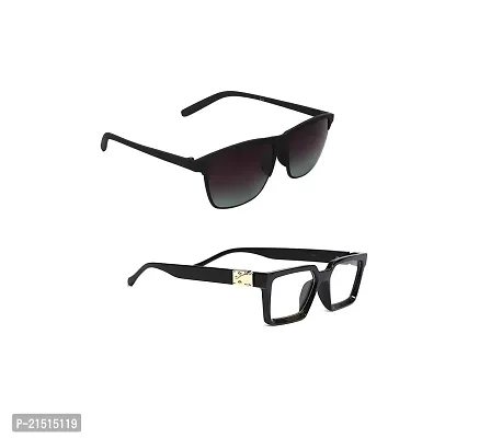 CRIBA Stylish Grey  and Jassmank  Clear UV400 S  Sunglasses - Combo