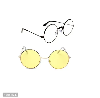 Criba  Clear and Yellow Round Pack of 2 Sunglass-thumb0