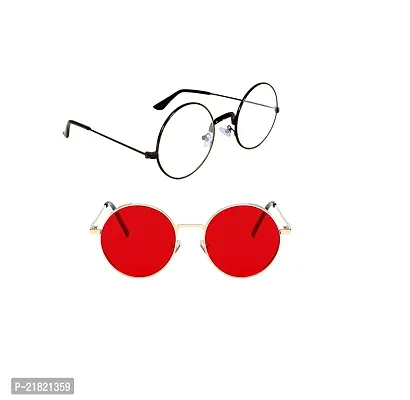 Criba Clear and Red Round Pack of 2 Sunglass