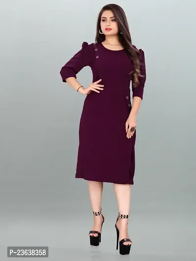 Classic Crepe Solid Dress for Women