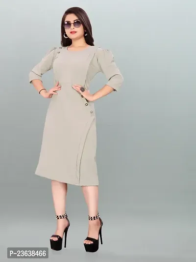 Classic Crepe Solid Dress for Women