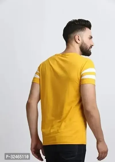 Striped Men Yellow White T Shirt-thumb3