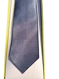 Navkar Crafts Men Premium Formal Neck Tie For Men (Grey)-thumb1
