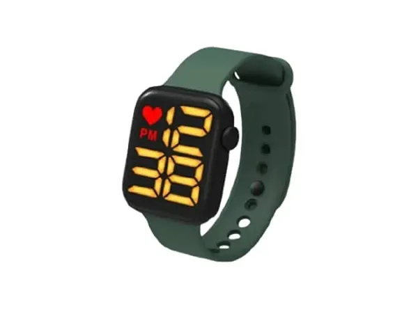 Heart Square LED Multi-Functional Automatic Sports Watch for Men's Kids Watch for Boys, Girls, Women- Watch for Men led Digital Digital Watch - for Men & Women (Green)