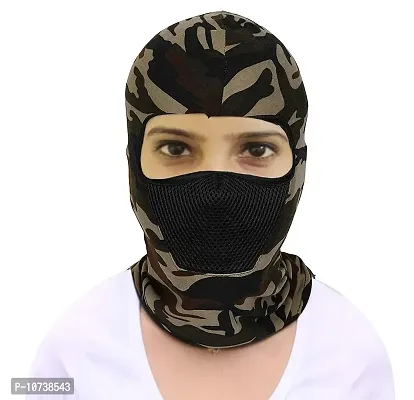 Navkar Crafts Men's Camouflage Polyester Multi Functional Pollution and Face Mask Balaclava Neck Warmer for all Seasons (Green)