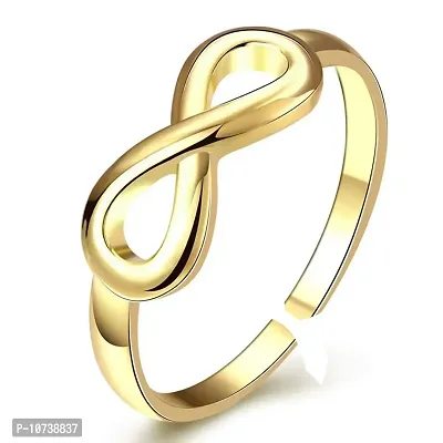 Navkar Crafts adjustable Infinity Ring Eternity Ring Best Friend Gift Endless Love Symbol Fashion Rings For Women Girls (Gold)
