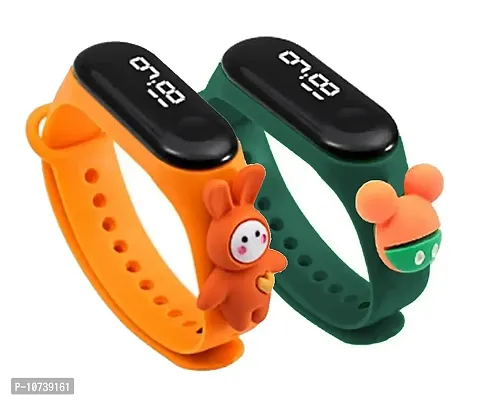 Navkar Crafts Combo of 2 Cartoon Character Waterproof LED Kids Watches for Boys & Girls