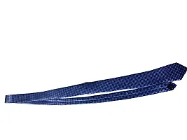 Navkar Crafts Necktie with Pocket Square set Blue White-thumb2