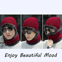 Bizarro.in Unisex Wool Cap, Neck Warmer Scarf With Gloves Set (Pack Of 3) (MCSG-MCNWG_1199840RD105-MRN_Maroon_Free Size)-thumb2