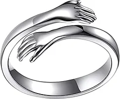 CRYSTAL SILVER HUG RING For Girl WOmen Always wear it all Special Days all Time Favourite-thumb4