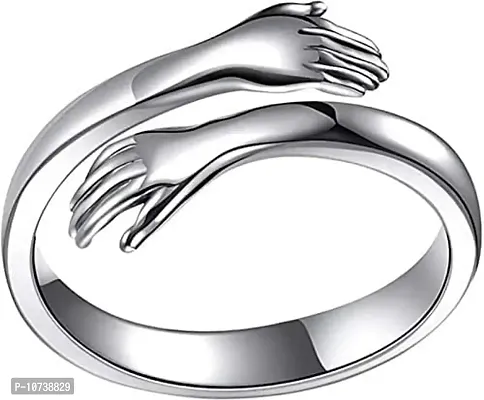 CRYSTAL SILVER HUG RING For Girl WOmen Always wear it all Special Days all Time Favourite-thumb5