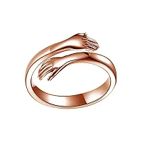 Aashirwad Craft Adjustable Silver Rings Couple Hug for Women Mother Grandmother Wife Girlfriend Female Lover (Bronze)-thumb1