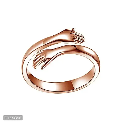 Aashirwad Craft Adjustable Silver Rings Couple Hug for Women Mother Grandmother Wife Girlfriend Female Lover (Bronze)-thumb2
