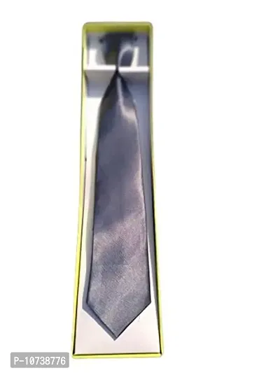 Navkar Crafts Men Premium Formal Neck Tie For Men (Grey)-thumb0