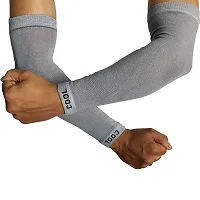 Navkar Crafts Men  Women Girls Boys Kids Cotton Sports Arm Sleeves (Black Navy Grey)-thumb4