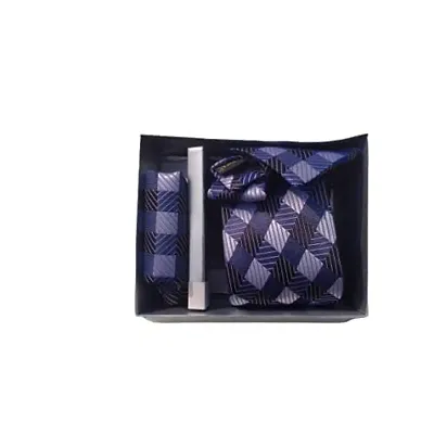 Navkar Crafts Necktie with Pocket Square set Multicolor
