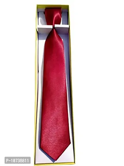 Navkar Crafts Men Premium Formal Neck Tie For Men (Dark Red)-thumb0