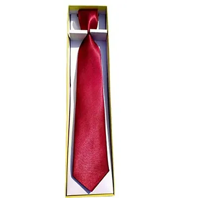 Navkar Crafts Men Premium Formal Neck Tie For Men (Dark Red)