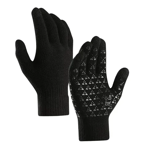 Vybraa Men Cycling Gloves with Touch Screen Sports Finger Protection Black (66022449VB)