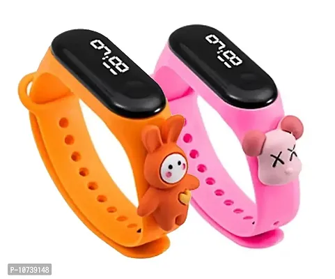 Navkar Crafts Combo of 2 Cartoon Character Waterproof LED Kids Watches for Boys & Girls