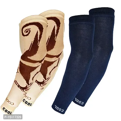 Navkar Crafts Men  Women Girls Boys Kids Cotton Sports Arm Sleeves-thumb0