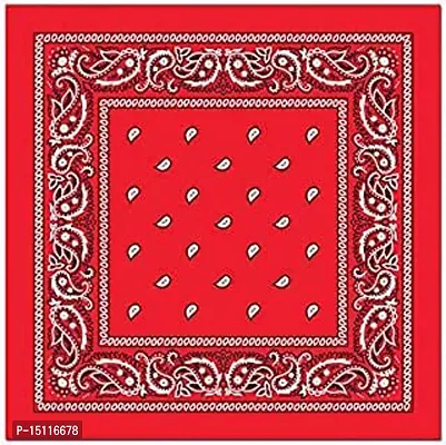 Navkar Crafts Unisex Cotton Paisley Bandana/Head Wrap/Wristband/Face Cover for Men and Women, Multi (50 * 50cm) (Black Red Yellow Green)-thumb3