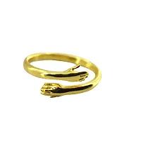Aashirwad Craft Adjustable Silver Rings Couple Hug for Women Mother Grandmother Wife Girlfriend Female Lover (Gold Rose Gold)-thumb4