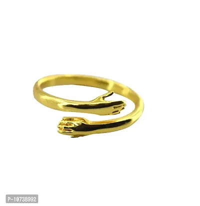 Aashirwad Craft Adjustable Silver Rings Couple Hug for Women Mother Grandmother Wife Girlfriend Female Lover (Gold Rose Gold)-thumb5