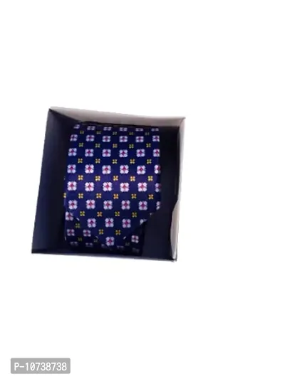 Navkar Crafts Necktie with Pocket Square set Blue