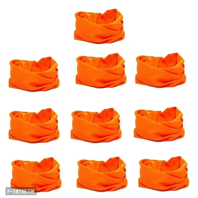 Navkar Crafts Unisex Seamless Bandana Headband Face Mask Cover for Dust & Wind Protection, Bike Riding & Outdoor Sports Free Size (Pack Of 9, Orange)