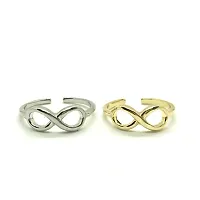 Navkar Crafts adjustable Infinity Ring Eternity Ring Best Friend Gift Endless Love Symbol Fashion Rings For Women Girls (Gold-Silver)-thumb1