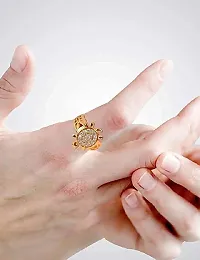 Men's/Women's Meru Ring Adjustable Tortoise for Good Luck, Kachua and Prosperity (Golden)-thumb2