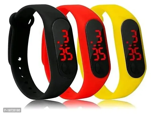 Boys Watches, Boys Digital Display Watch Combo Pack of 3 (Red Black, Yellow)