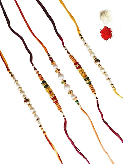 Rakhi Combo-04TT of Rakhi set for Brother Bhai Bhabhi Kids with Best Wishes Greeting Card Rakhi 1 GIFT(Fancy Ear Ring)