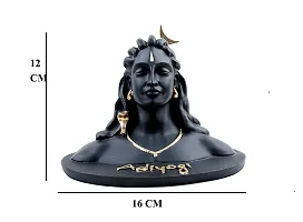 Skyzal Resin Lord Adiyogi Mahadev Shiv Shankara Showpiece Idol Murti Statue for Car Dashboard, 6 x 4.5 x 4 Inches, Black-thumb1