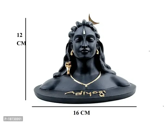 Skyzal Resin Lord Adiyogi Mahadev Shiv Shankara Showpiece Idol Murti Statue for Car Dashboard, 6 x 4.5 x 4 Inches, Black-thumb2