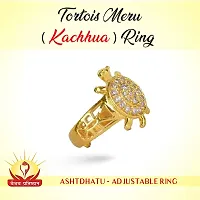 Vaibhav Pratisthan Golden Metal Gold Plated Zircon Stone Ashtadhatu Tortoise Adjustable Ring for Men and Women-thumb1