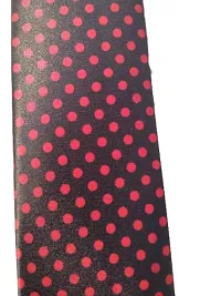 Navkar Crafts Necktie with Pocket Square set Red Black-thumb1