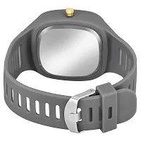 Navkar Crafts Silicone Strap Analogue Sports Watch Rectangular Dial Men Watches Boys Watches Boys Watch Quartz Wrist Watches for Men or Boys (Grey)-thumb3