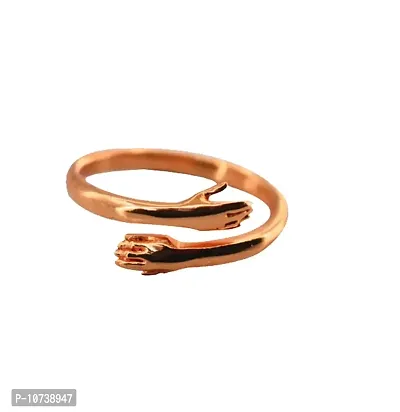 Aashirwad Craft Adjustable Silver Rings Couple Hug for Women Mother Grandmother Wife Girlfriend Female Lover (Gold Bronze)-thumb4