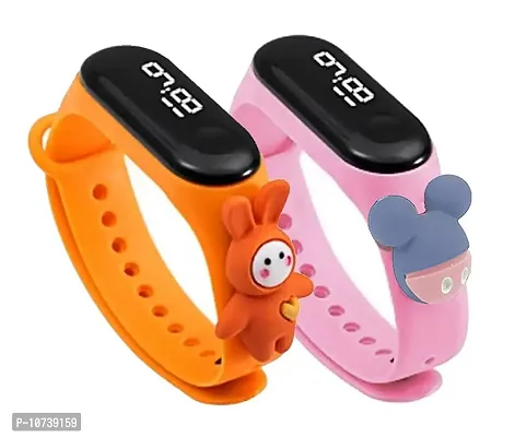 Navkar Crafts Combo of 2 Cartoon Character Waterproof LED Kids Watches for Boys & Girls