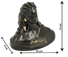 Alvano Statue for Home Decor Adiyogi Shiv Statue Showpiece Idol Figurine for Living Room PolyResin Black-thumb4