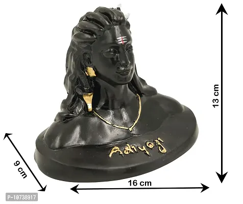 Alvano Statue for Home Decor Adiyogi Shiv Statue Showpiece Idol Figurine for Living Room PolyResin Black-thumb5