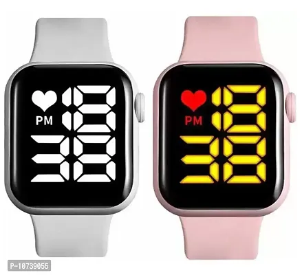 Navkar Crafts Latest New Generation Waterproof Digital LED Watch for Boys, Girls  Kids (Grey Pink)